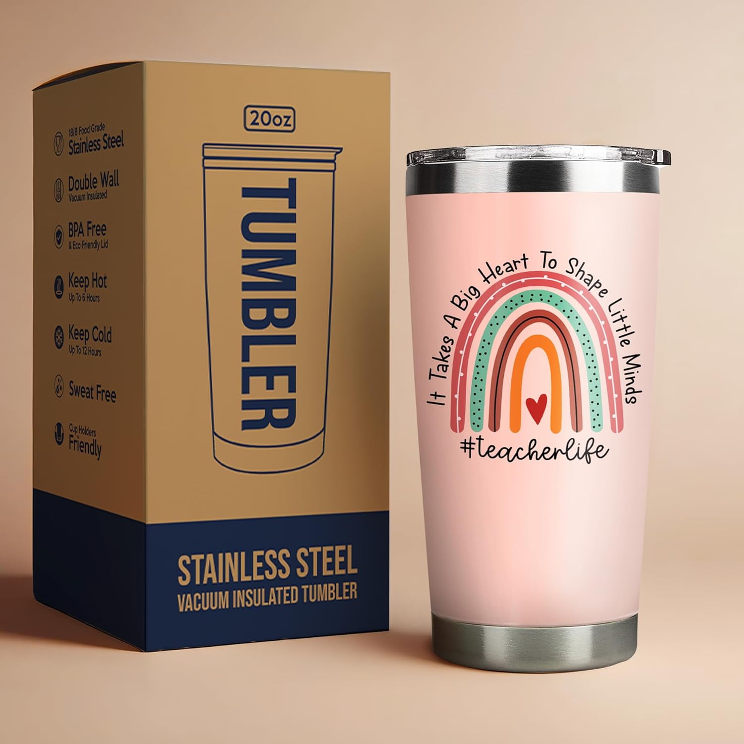 Teacher Appreciation Gifts - Teacher Gifts for Women - Teachers Appreciation Week, Back To School, Birthday, Christmas Gift - Thank You Gift Ideas for Teachers - 20 Oz Pink Tumbler - Image 6