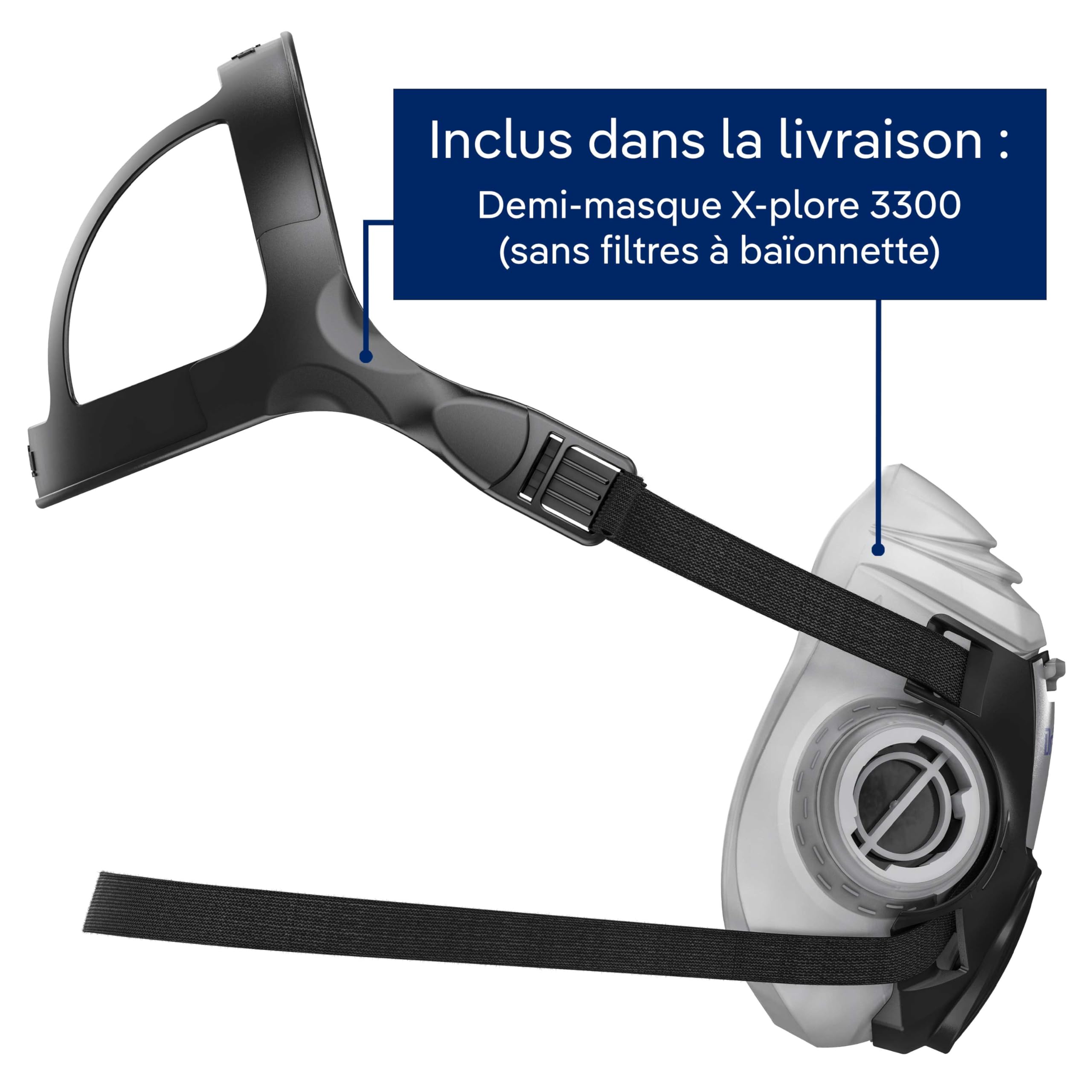 Dräger X-plore 3300 Masque de protection respiratoire réutilisable | Demi-masque en taille S, M ou L, sans filtre