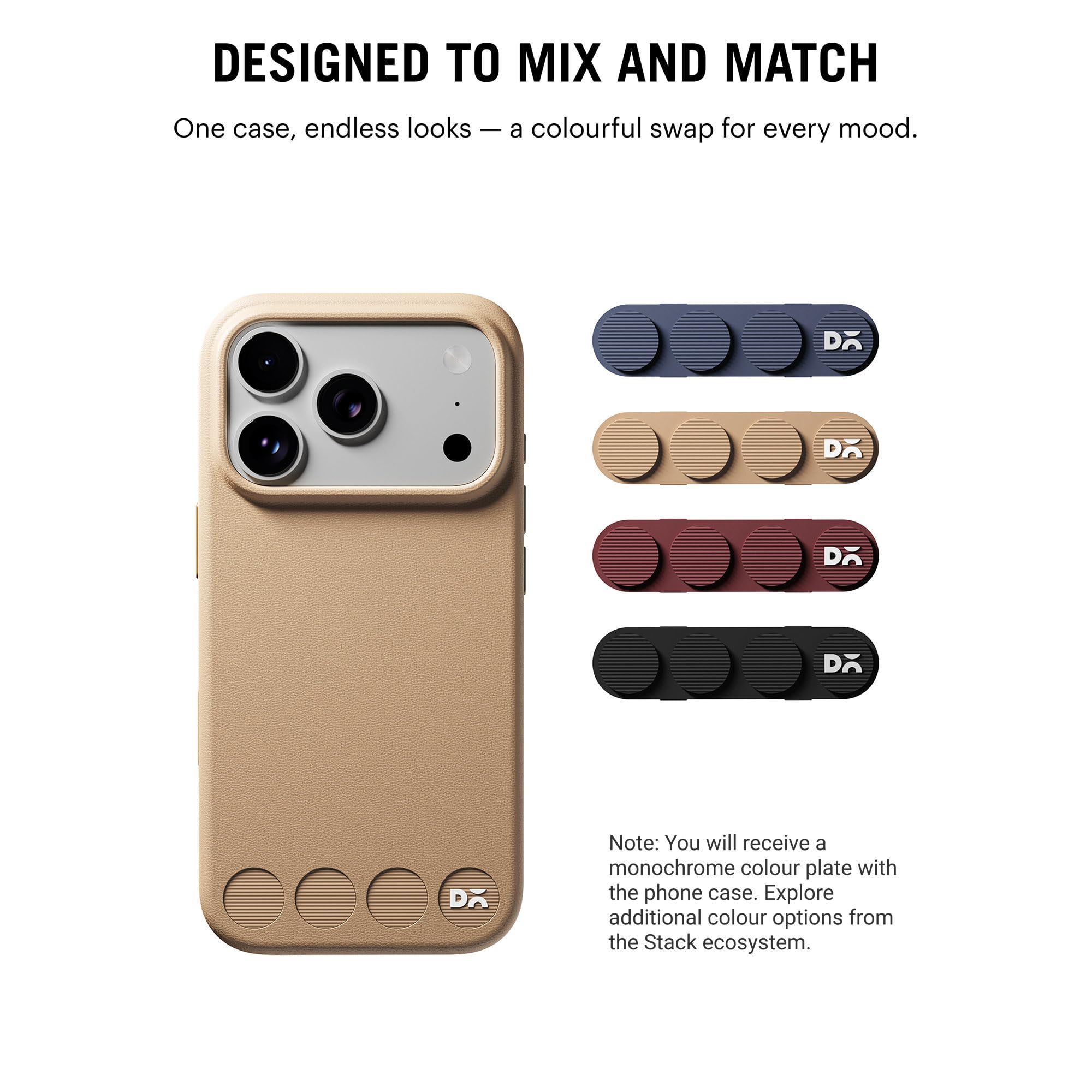 DailyObjects iPhone 17 Pro Stack Leatherette Case Cover | Compatible with MagSafe | Camera & Body Protection | Scratch Proof | Dual Hybrid Protection | Wireless Charging - Dune Beige — Amazon image 4