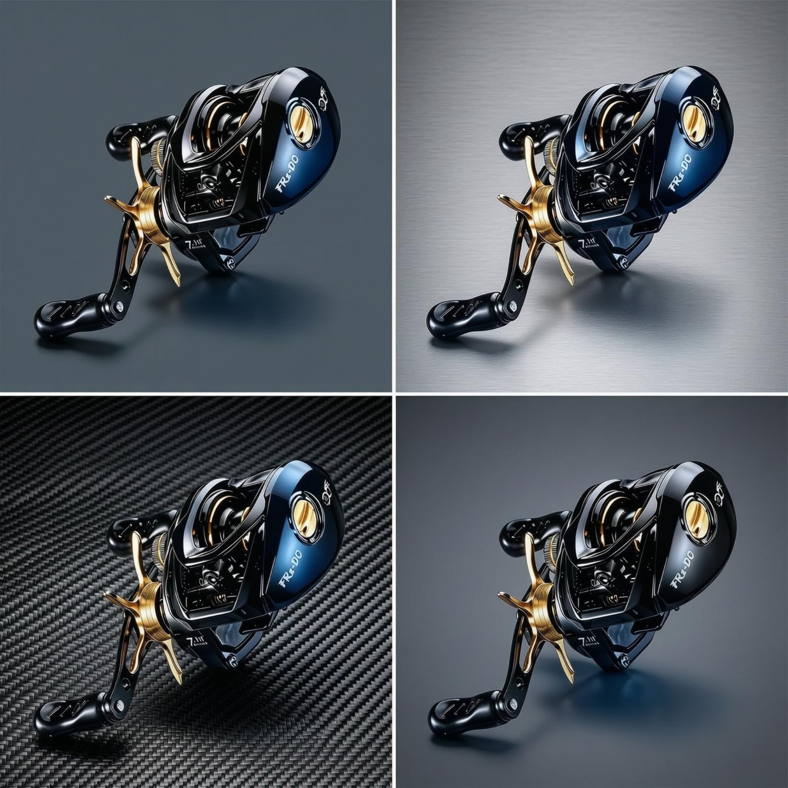 Mulinello da Pesca Baitcaster Mulinello Casting Bobina con Frizione Ingranaggi in Ottone Rapporto 7.1 1 Cuscinetti 4+1, Nero, Oro, Mano Sinistra, Freno DC Intelligente Con Cicalino