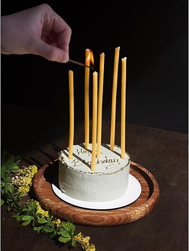Miniatura 36 de CANDWAX Velas de pilar de cera de abeja pura de 1.8 x 4 pulgadas, juego de 3 a 34.5 horas de combustión, velas amarillas hechas a mano, velas