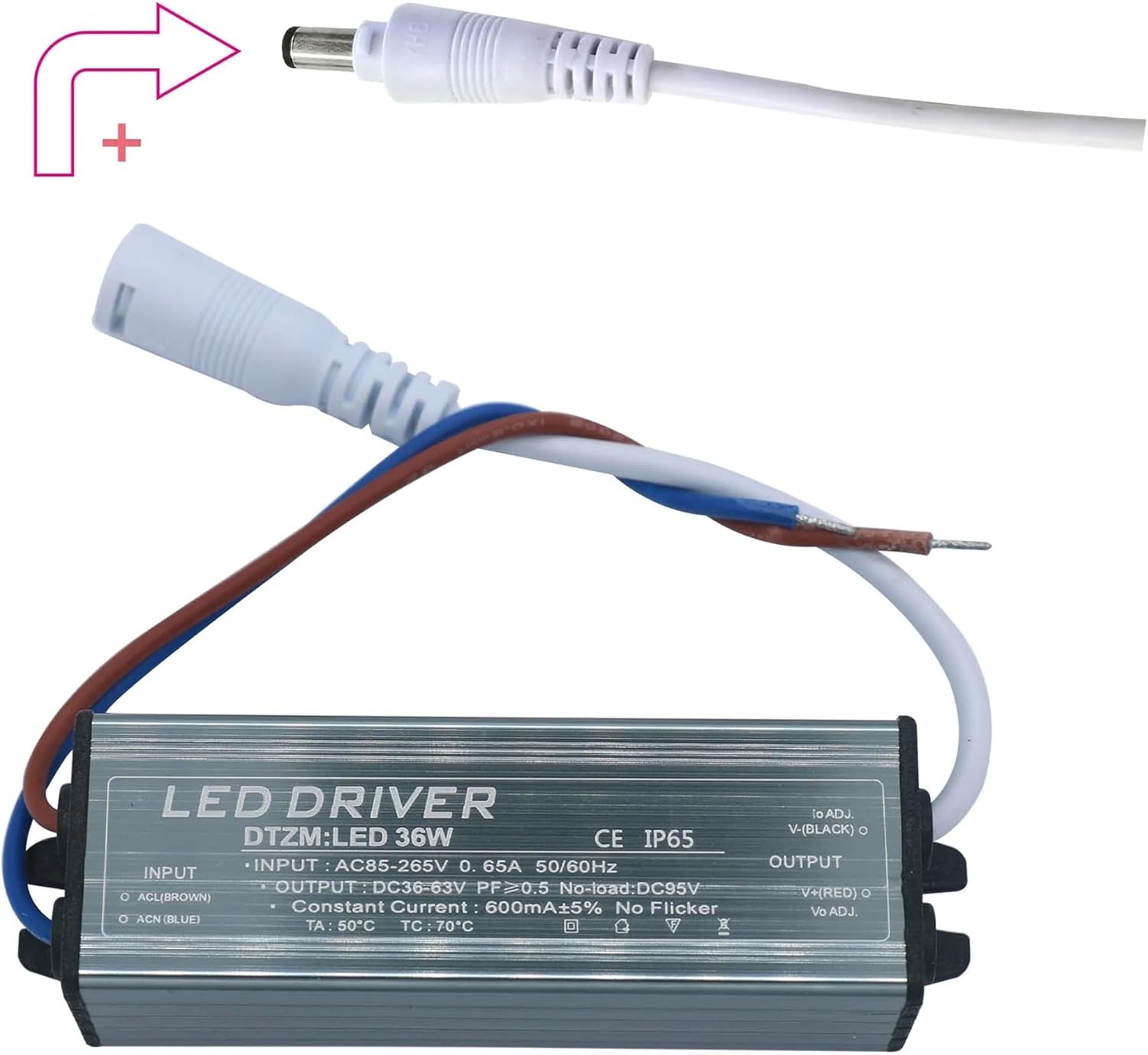 1PCS LED Driver 600mA 36W