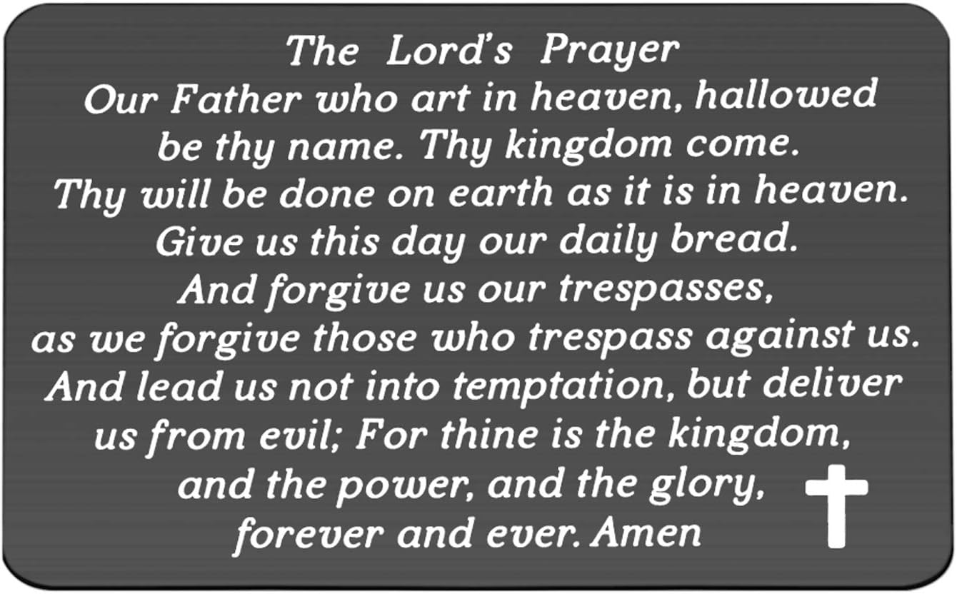 CYTING The Lord's Prayer Engraved Wallet Card Bible Verse Wallet Insert Christian Jewelry Religious Gift
