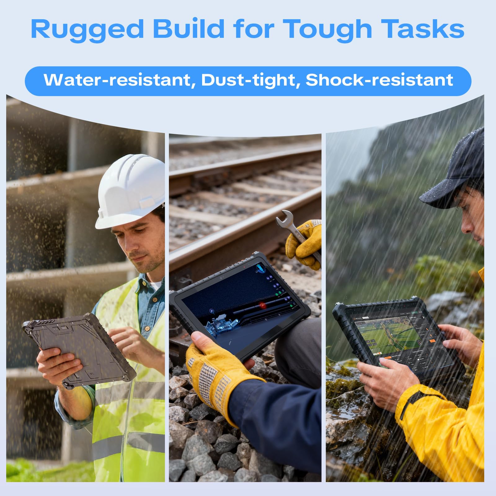 Tablet PC Rugged 10,1 Pollici,Robusto PC Industriale Antiacqua IP67,Windows 11 Pro,Intel N5100 8GB+256GB,4G LTE GPS,WiFi/BT,Fotocamera 8MP+5MP,Scanner 2D/NFC,per Lavoro Esterno e sul Campo