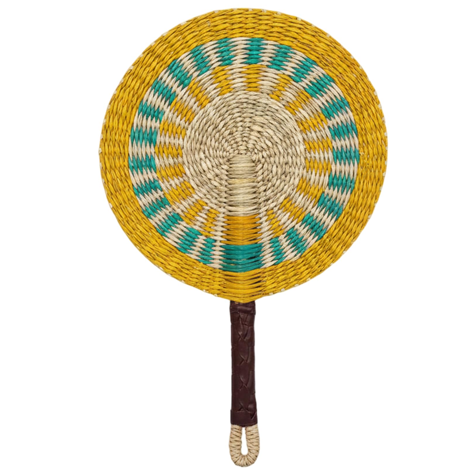 CNAFGBGG Wall Fan Decor, Handwoven Sea Grass Straw Fan Vibrant for Boho Home Decor, Unique Wall Hanging Art, Cultural Handmade Present (25x39 cm).