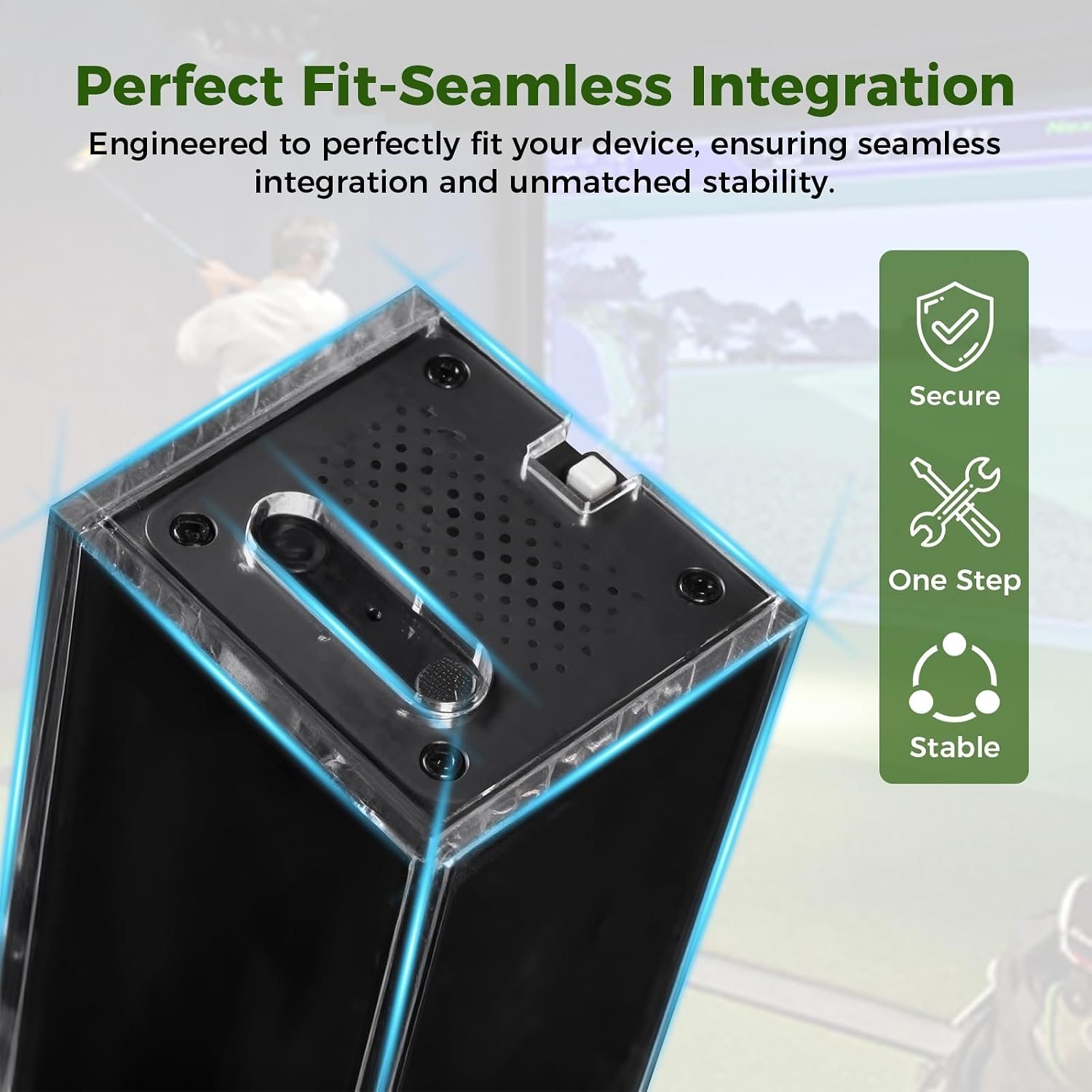 Protective Shield for Square Golf Launch Monitor, Square Golf Protective Case, Impact-Resistant High-Transparency Acrylic, Indoor/Outdoor Use, Protects Against Collisions