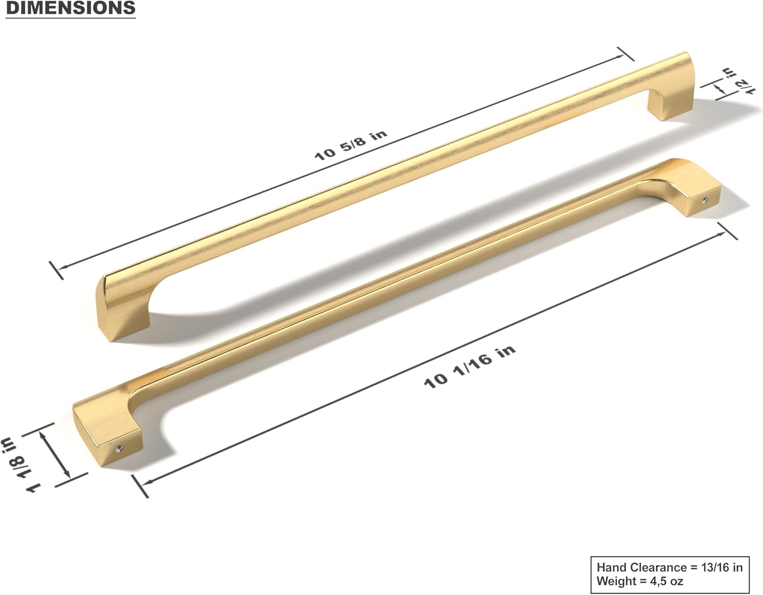 | 10 Pack Brushed Satin Gold 10 Inch Hole Center | Solid Metal Cabinet Handles Bathroom Home Decor Drawer Pulls | Stainless Metal Kitchen Cabinet Handles | Etna Collection