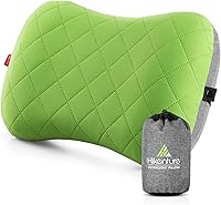 Vista 11 de Almohada de camping Hikenture con funda extraíble - Almohada inflable ultraligera para soporte lumbar y cervical - Almohada de mochila mejorada