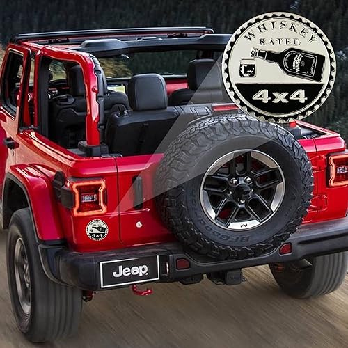 Miniatura 5 de WHTSKEY - Emblema de automóvil calificado, 4 x 4 de metal, insignias de metal 3D, emblemas redondos, calcomanías compatibles con vehículos Wrangler