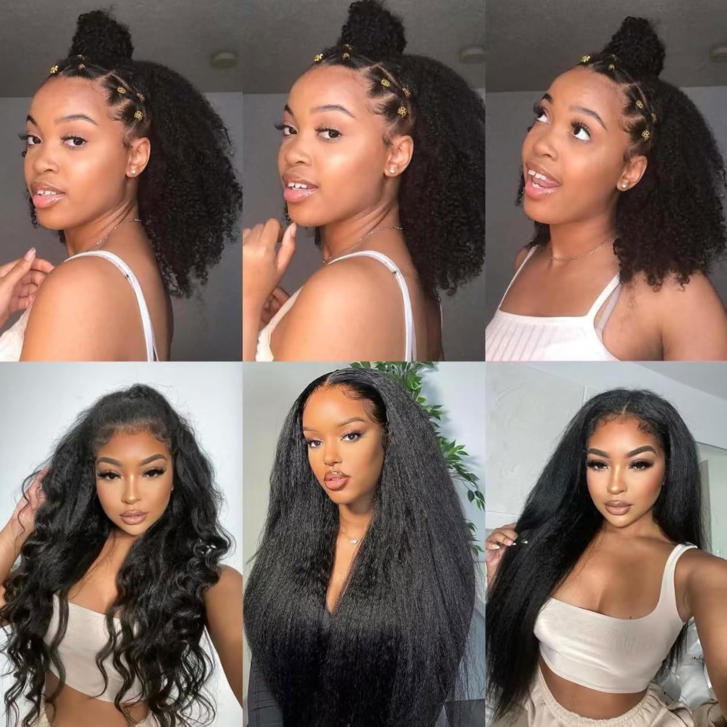 Kinky Straight Clip in Hair Extensions 12 Inch Human Hair Yaki Straight Clip ins Seamless Remy Human Hair Clip in Extensions for Women Natural Black 8Pcs 100g 20 Clips