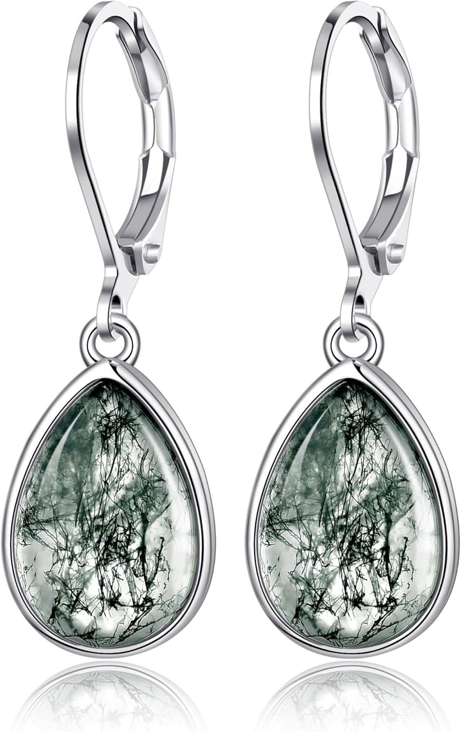 Larimar/Star/Dragonfly/Sunflower/Moonstone/Black Onyx Earrings for Women Leverback Dangle Earrings Hypoallergenic Jewelry for Women