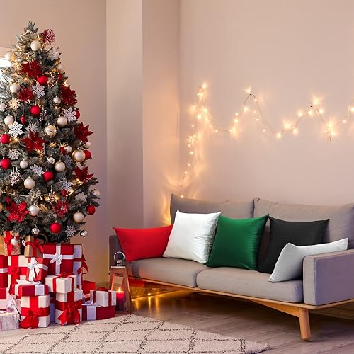 Vista 320 de Thmyo Paquete de 2 fundas de almohada cuadradas decorativas de algodón, fundas de almohada de sublimación en blanco, fundas de cojín blancas