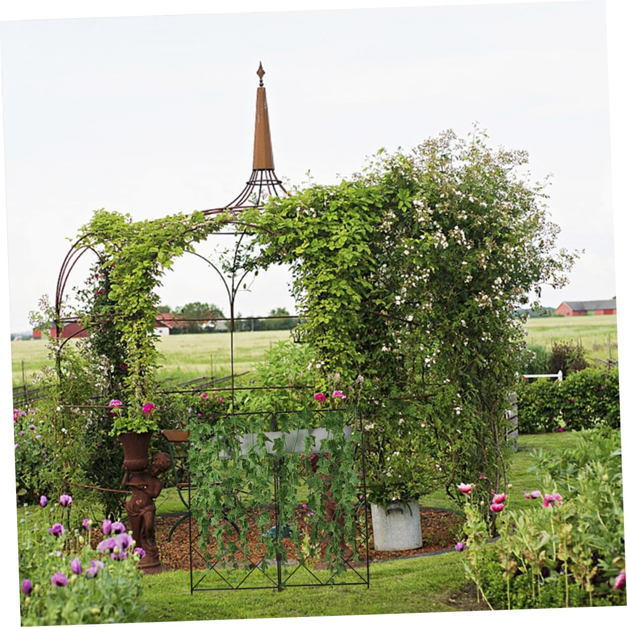Levemolo 2 pièces Support de Plantes Grimpantes Jardin Pliable Robuste pour Framboises et Fleurs Treillis Décoratif Multifonction pour Pot et Extérieur Piquets Jardin Faciles à Installer