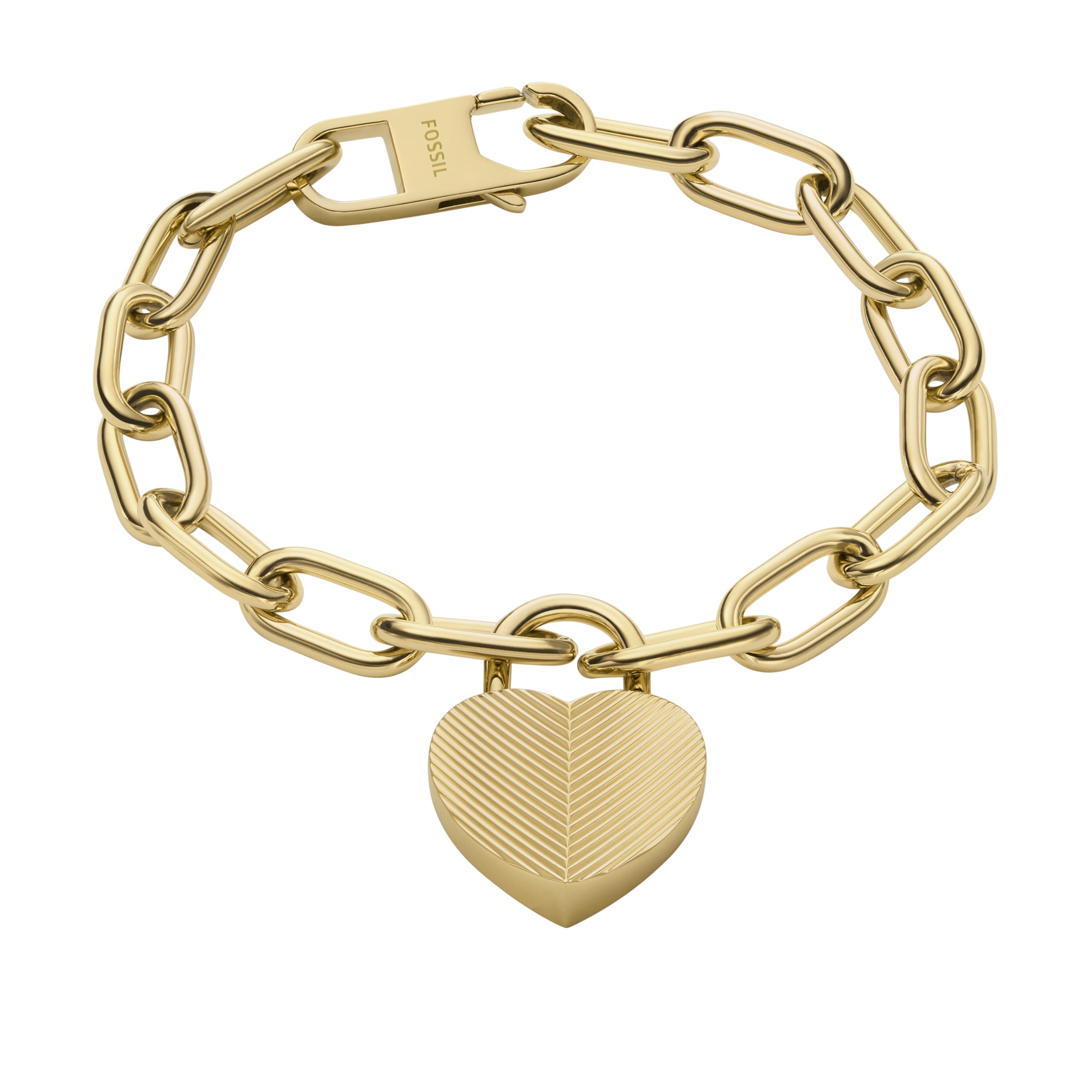 Fossil Women's Heritage D Link Stainless Steel Chain Bracelet