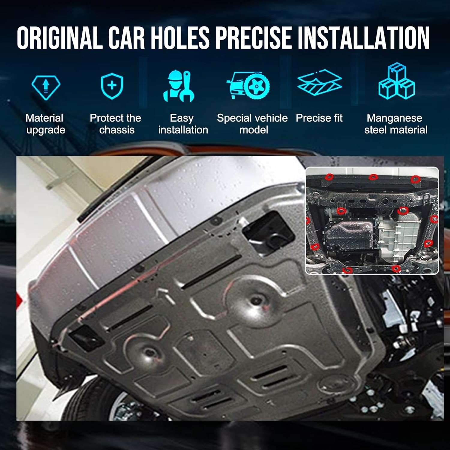 Upgrade Engine Splash Shield Fit for 2019-2025 Toyota Corolla Engine Under Cover Case Guard Front Splash Shields with Screw Hardware