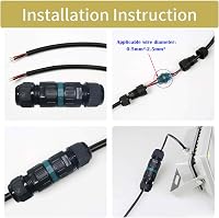 CTRICALVER IP68 Vízálló Kábel Csatlakozó Doboz Kültéri Használatra - 2 db 3-Pólusú Elektromos Elosztó, 0.5-2.5mm² Kábelekhez, LED Világításh 6