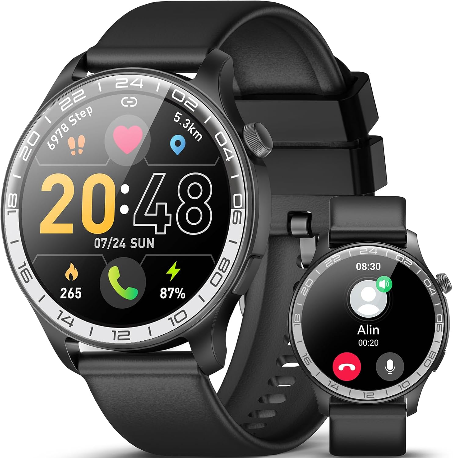 Smart Watch for Women Men, Step Tracker Pedometer Amoled Smartwatch (Answer/Make Call), iPhone Android Compatible Activity Fitness Tracker, Walking Counter With 112 Sport Modes, Calories Sleep Monitor
