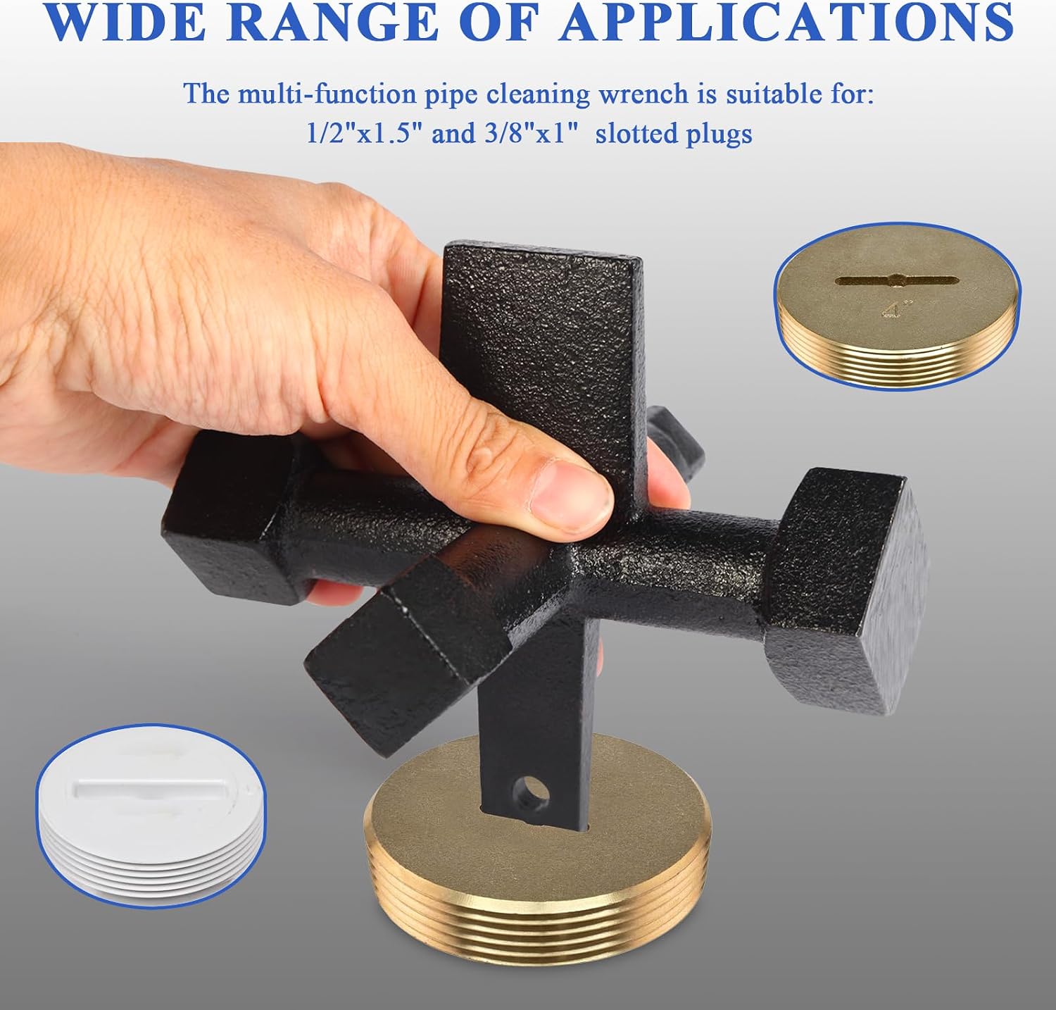 6 Sided Cleanout Plug Wrench for Pasco J40042 Plumbing Wrench for Installing Or Removing Countersunk Plugs Drum Traps And Threaded Cleanouts