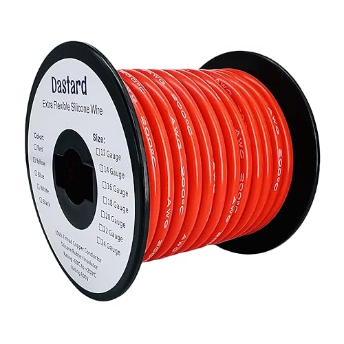 Vista 31 de Dastard Cable trenzado de silicona de 16 AWG, carrete rojo de 100 pies, cable flexible para automóviles calibre 16, alambre de cobre estañado