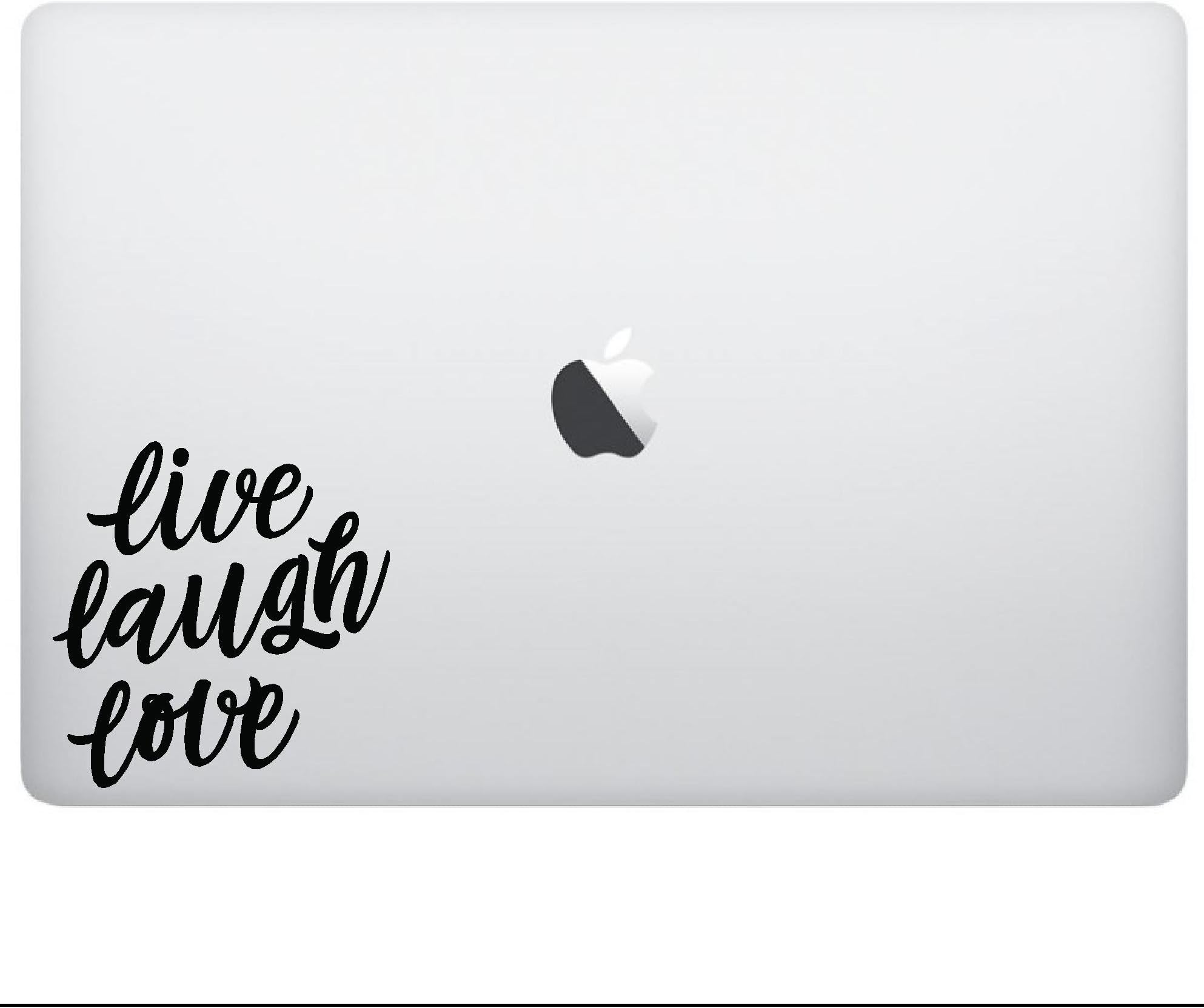 Laptop Sticker Decal - Live Laugh Love - Matte Black Skins Stickers