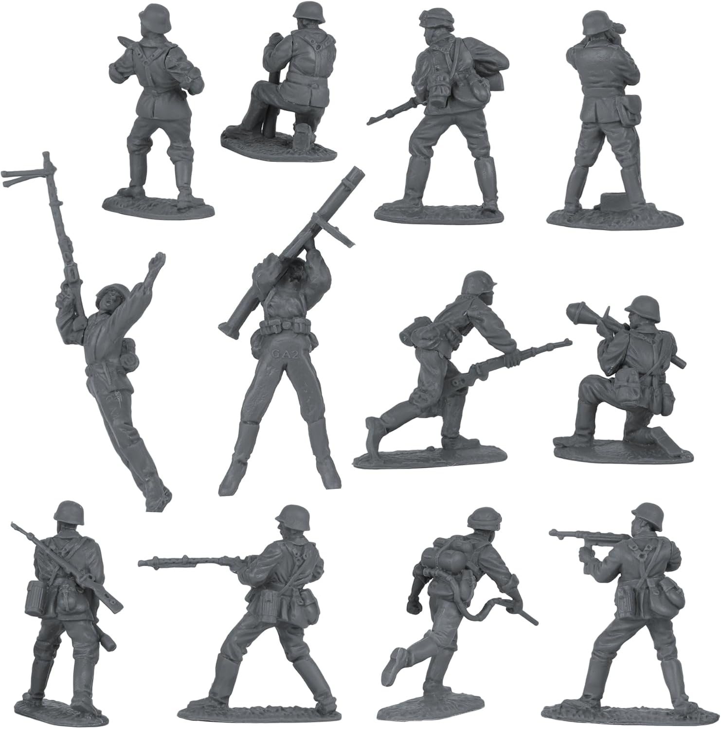BMC CTS WW2 German Assault & Medics Plastic Army Men - 24pc Gray Soldier Figures