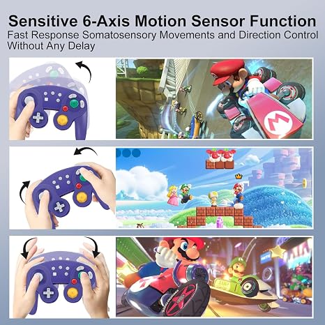 HaeBorl Wireless Controller for Nintendo Switch, Wireless Switch Pro Controller with 600mAh Built-in Battery for Nintendo Switch/Switch OLED/PC/Steam, Auto Turbo,Wake-up/Screenshot Function, Purple