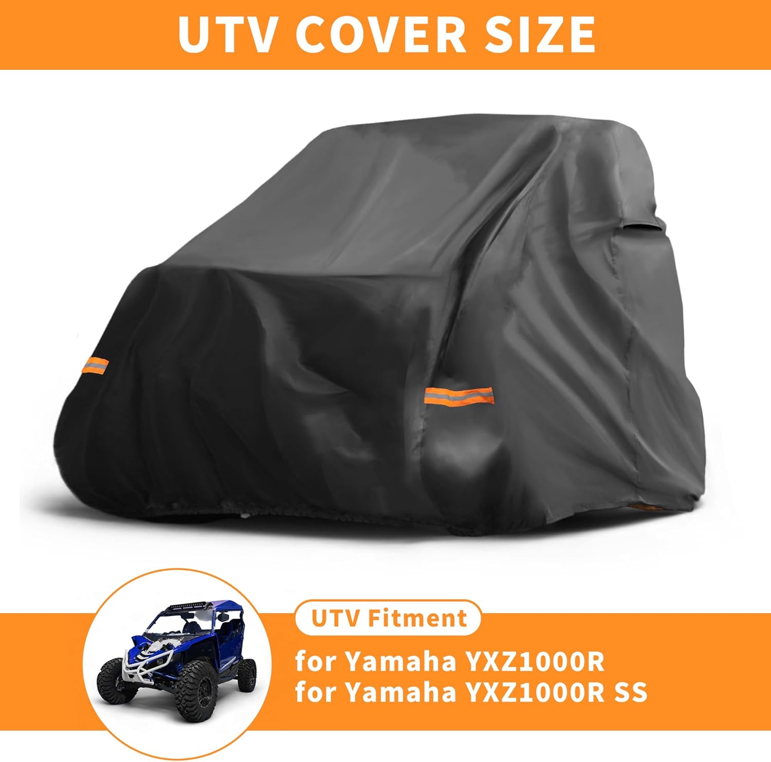 X AUTOHAUX UTV Cover for Yamaha YXZ1000R 2 Seaters Waterproof Side by Side Cover for Yamaha YXZ1000R SS Outdoor Cover Sun Rain Protection 210D-PU Oxford Cloth Black