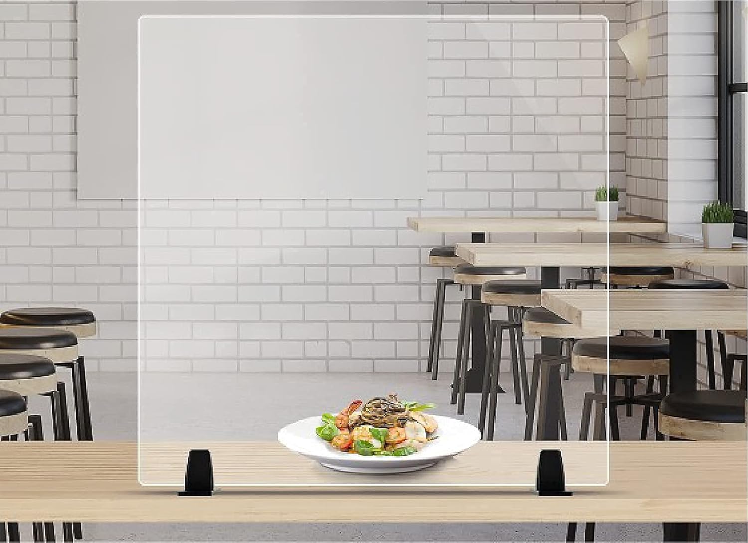 SHELTERION Plexiglass Sheet Sneeze Guard No Cutout | 24”x24” Portable Acrylic Office Desk Divider | Plastic Barrier/Partition | 1/5" (5mm) Thick Plexiglass Shield | Student Desk Divider : Office Products
