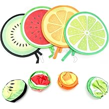 4 PCS Round Foldable Hand Fans, Fruit Style Handheld Folding Fan Portable Cooling Fans for Summer Events, Outdoor Travel, Festival Party Decorations, Game Favors