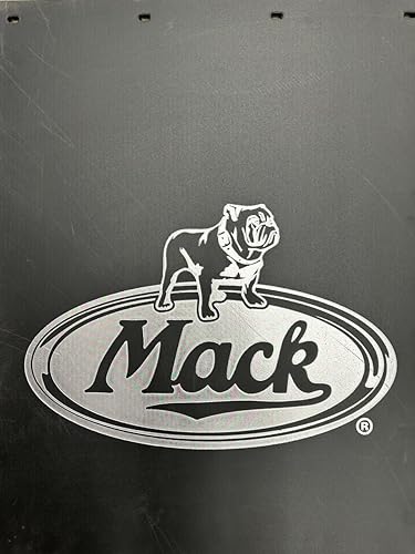 Semi Truck Mack Mud Flaps 24x30 Negro Plata Logo Par