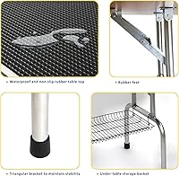 Vista 4 de ROOMTEC Mesa de aseo para perros de 36", estación plegable de baño para mascotas con brazo de altura ajustable/lazo/bandeja de malla
