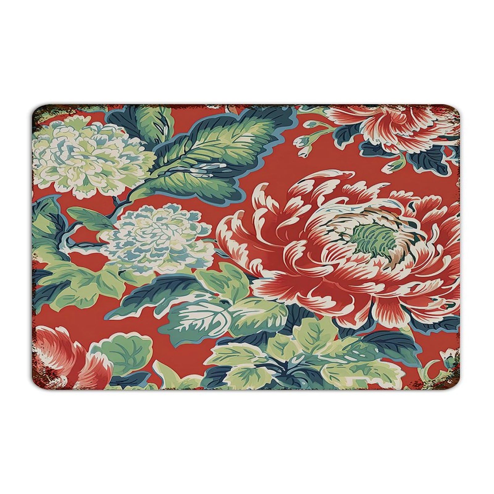 Panneau en métal motif pivoine rouge haut de gamme pour aménagement extérieur raffiné