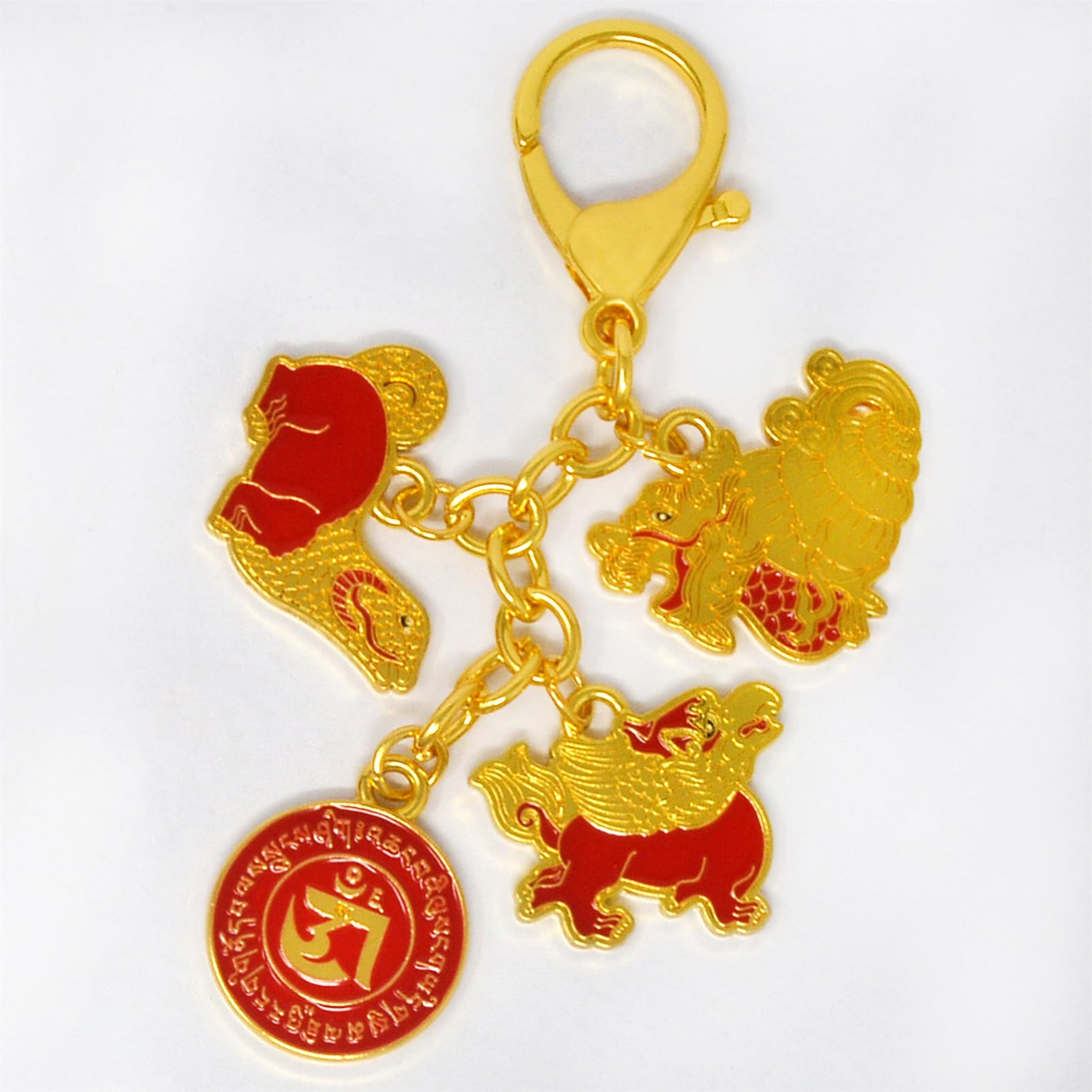 Feng Shui Trzy Harmonia Zwierzęta Brelok Harmonia Pokój Amulet Bogactwo Porsperity Sukces Zen Brelok Nowy Rok Prezent Świąteczny W5475