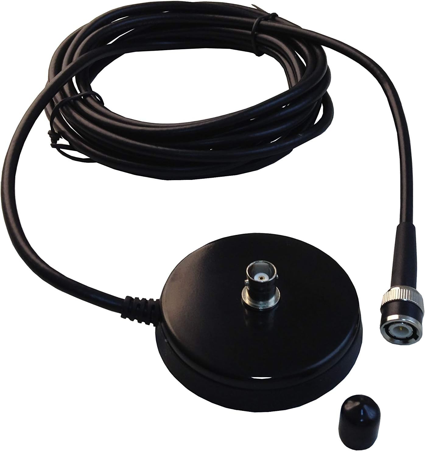 TW-35B Magnetic Antenna Mount with BNC Female Connector and RG-58 Coax Cable for Handheld Ham Radio & Two-Way Radio Antennas