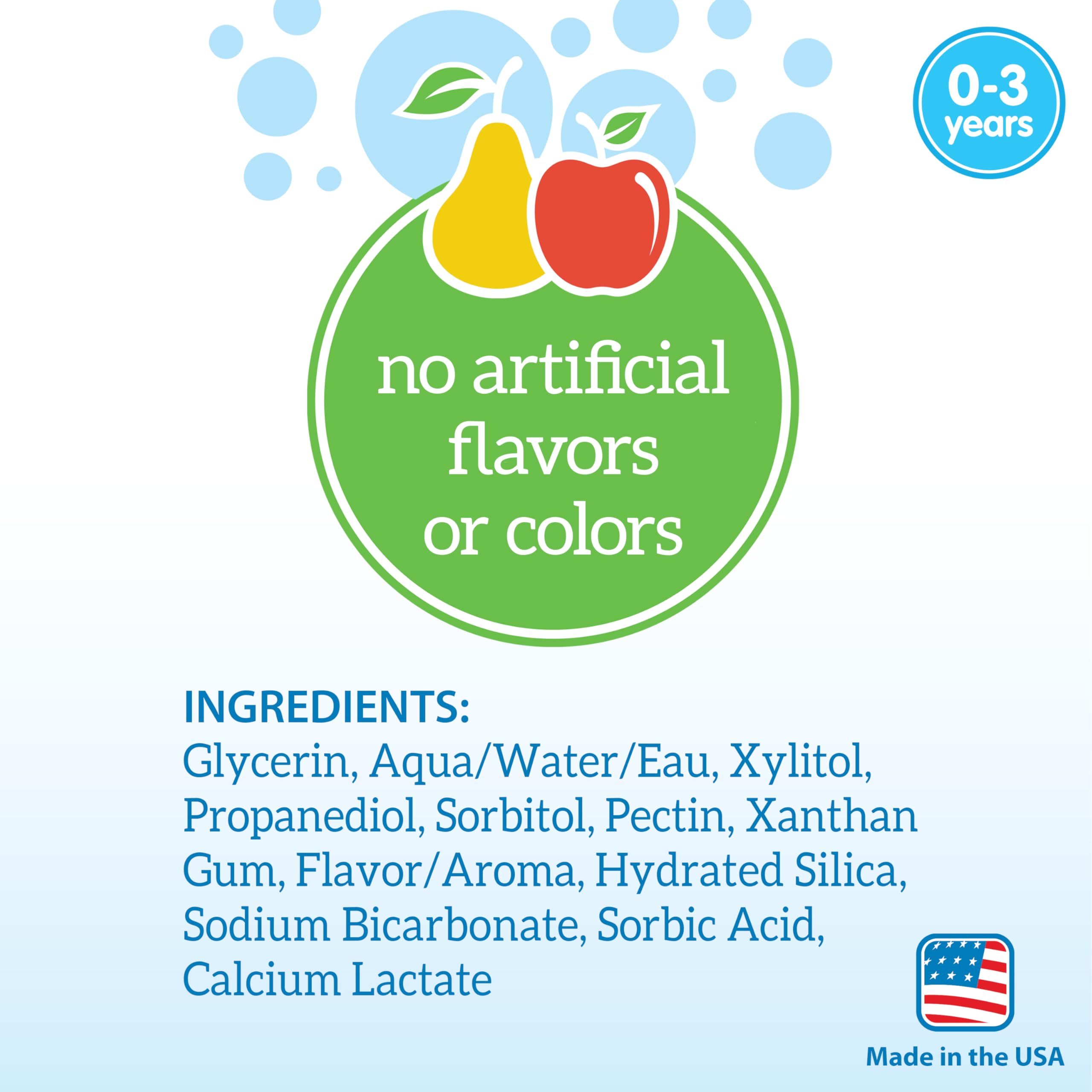 Dr. Brown’s Fluoride-Free Baby Toothpaste, Infant & Toddler Oral Care Apple Pear 1-Pack 1.4oz/40g, 0-3 years - 5