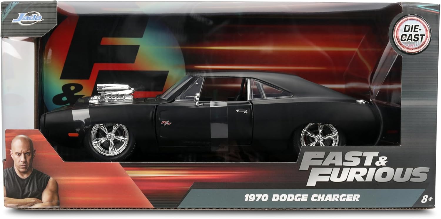 Jada Fast & Furious 1:24 Dom's 1970 Dodge Charger R/T Die-cast Car, Toys for Kids and Adults