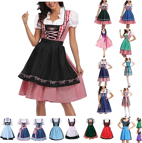 XIANNV - Vestido de tirolesa bávara alemana, 3 piezas, disfraz de carnaval para Halloween, fiesta de cosplay