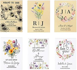 callie Personalized Wedding Seed Packet Favors, Custom Wildflower Seeds ...
