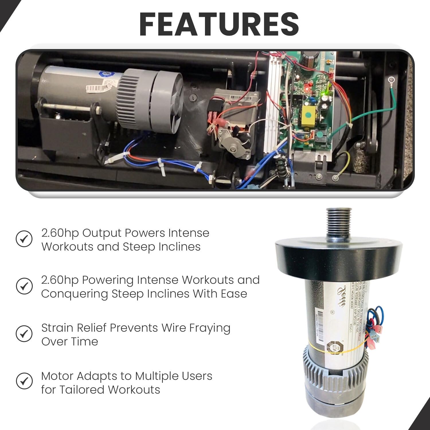 H.F Exchange DC Drive Motor with Flywheel 130VDC, 1939watts, 2.8hp Powerful Duty Permanent Magnet Smooth Operation Easy Replacement Treadmill Motor P/N L-314571 Work with Pro-Form T 6.7 S