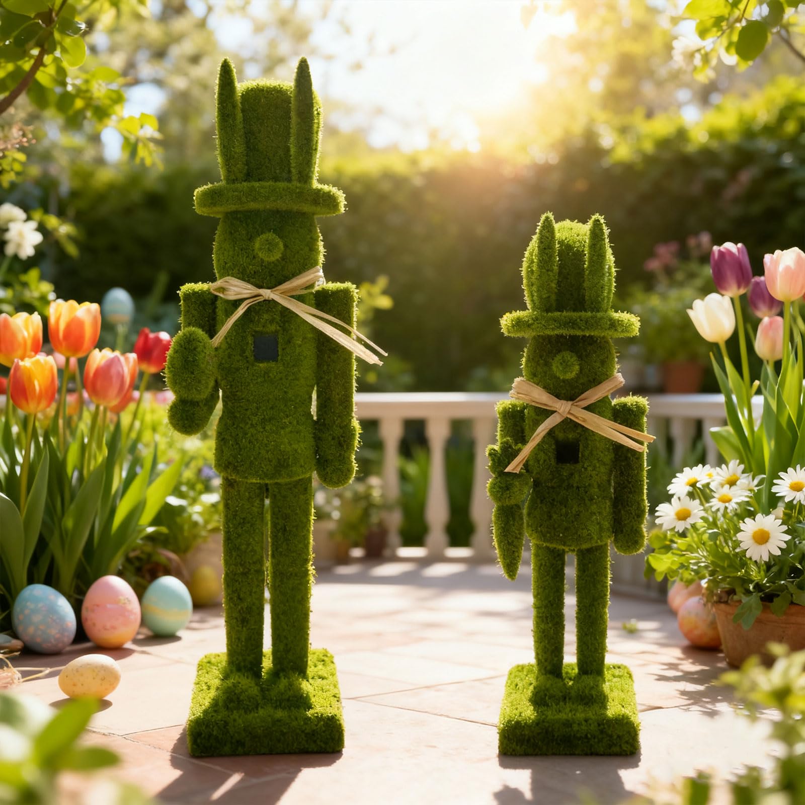 Hasen Nussknacker Dekorationen, Kaninchen Figur, Osterdekoration für den Innenbereich für den Frühling, Heimdekoration, Osterhasen Figur