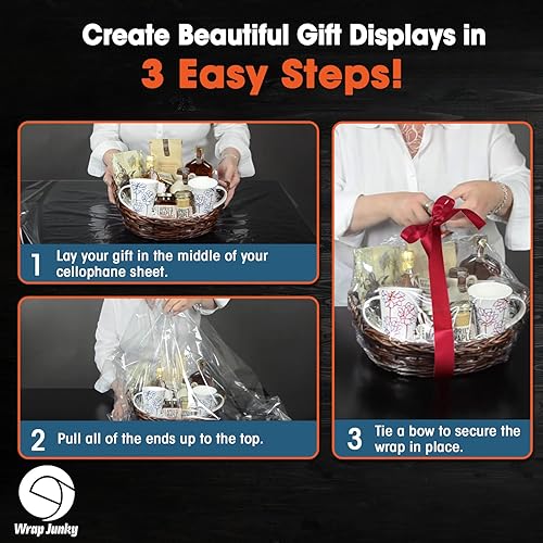 Miniatura 4 de Wrap Junky Rollo de celofán transparente de alta calidad de 0.118 in de grosor, 31.5 pulgadas x 100 pies (desplegado) plegado a 15.7 pulgadas,