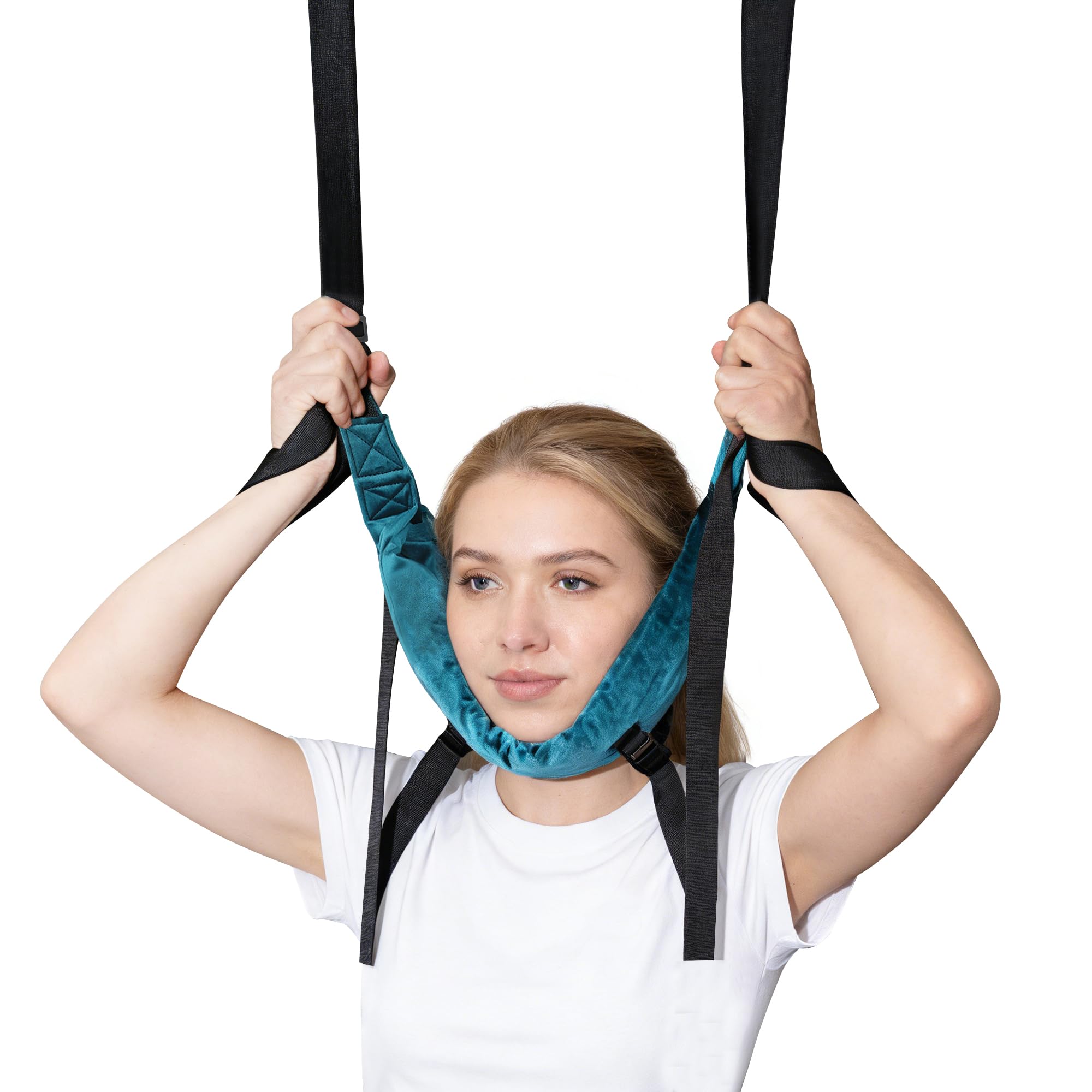 Sangle de Traction du Cou Cervical Dispositif de Vertèbre Cervicale Ménager Version Épaissie Tracteur d'Étirement de Cou pour Hernie Discale Vertébrale Douleur au Cou Correcteur de Colonne Vertébrale