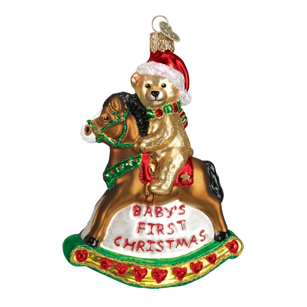  /My First Christmas /ロッキングホース Amazon.com: Old World Christmas Rocking Horse Teddy Glass Blown
