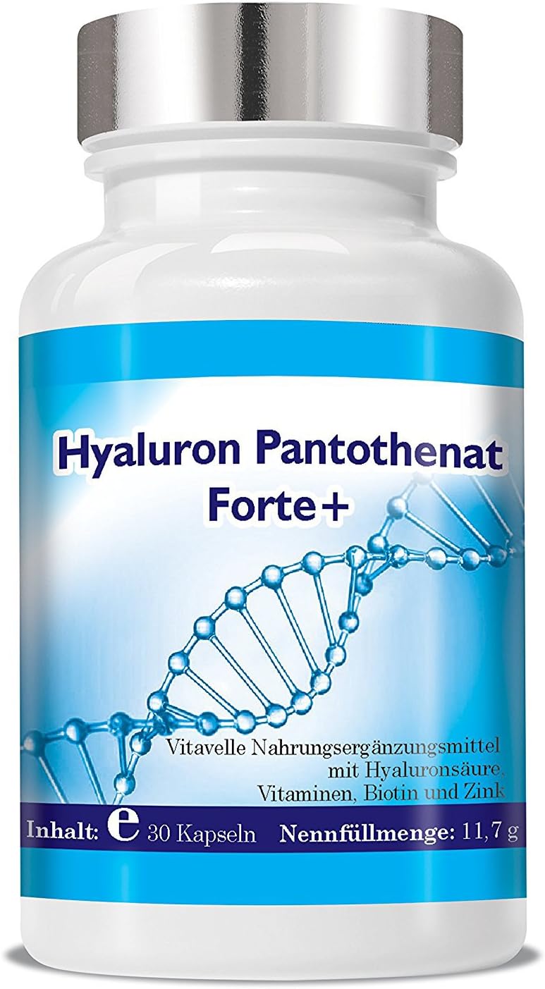 Hyaluron Pantothenate 30 Vegan Cellulose Capsules for a Great Skin Full of Charisma I Premium Pharmacy Quality | Highly Concentrated hyaluron | 1 - Month Pack | Anti-Aging Capsule |