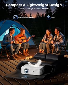 Mini Projector for iPhone, ELEPHAS Portable Projector for Bedroom