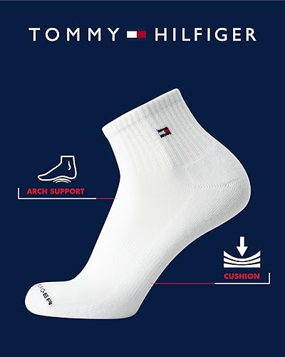 Miniatura 3 de Tommy Hilfiger Calcetines tobilleros acolchados de corte de cuarto para hombre (paquete de 12)
