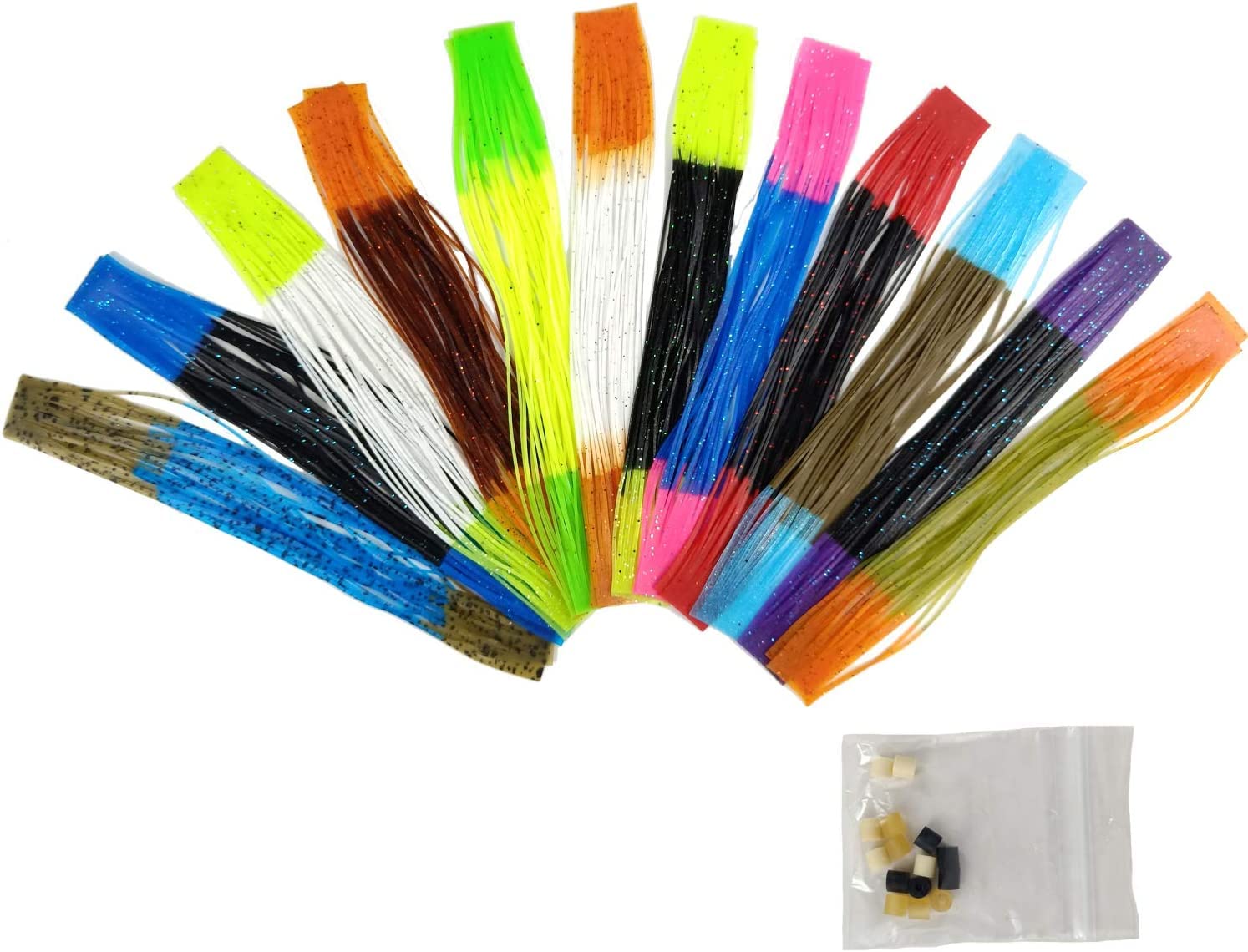 24PCS Fly Tying Silicone Rubber Legs Silicone Skirts Fly Tying Lure Making Fly Tying Supplies Fly Tying Materials 12Colors