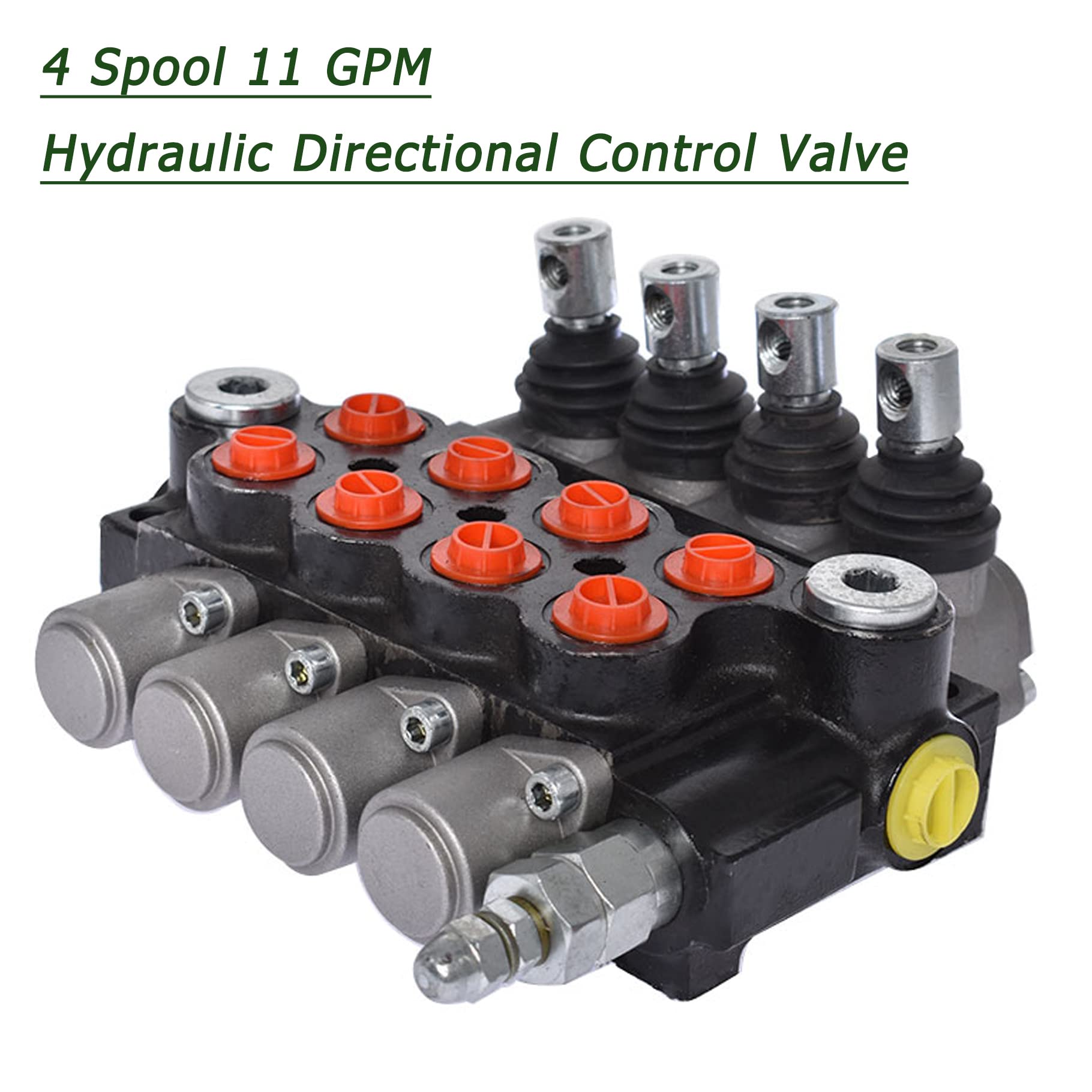 4-Spulen-Hydraulik-Wegeventil mit 11 gpm, 3625 psi SAE-Anschlüsse, doppeltwirkendes Hydraulikventil mit Joystick