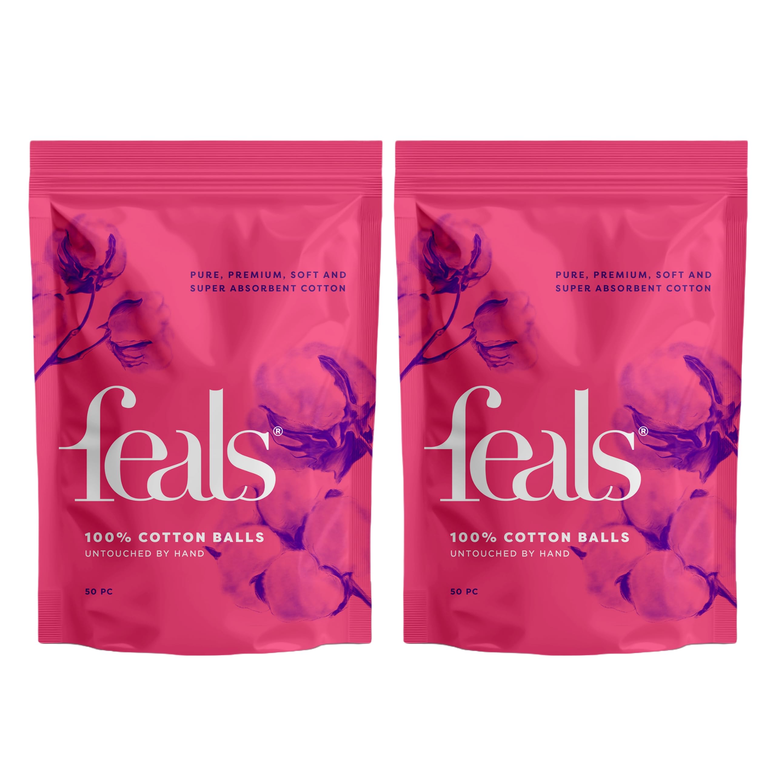Feals Cotton Balls for Face Cleaning, Makeup removal Pack of 2 (50 pcs each)-image-27