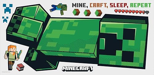 Miniatura 3 de RoomMates RMK5360GM Minecraft Creeper - Calcomanías de pared gigantes para despegar y pegar